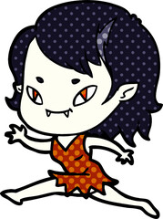 cartoon friendly vampire girl running