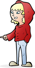 cartoon pointing teenager