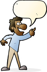 cartoon man pointing and laughing with speech bubble