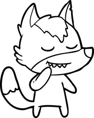 friendly cartoon wolf