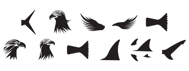 Bird head icon design template vector