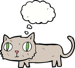 cartoon cat with thought bubble