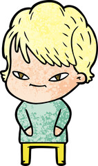 cartoon happy woman