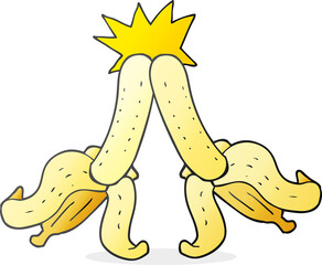 freehand drawn cartoon embarrassing magic banana touch