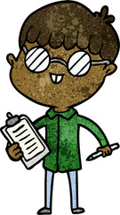 cartoon boy wearing spectacles