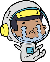 cartoon crying astronaut
