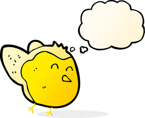 cartoon bird with thought bubble