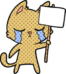 crying cartoon cat