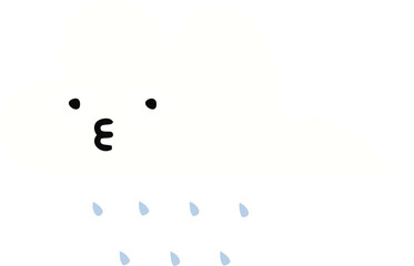 flat color retro cartoon of a rain cloud