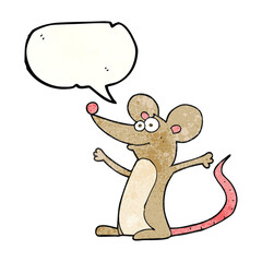 freehand speech bubble textured cartoon mouse