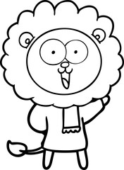 happy cartoon lion