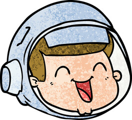 cartoon happy astronaut face