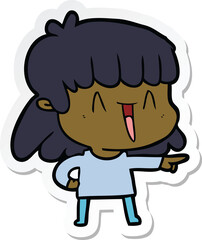 sticker of a cartoon woman