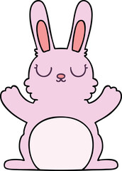 hand drawn quirky cartoon rabbit