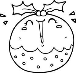 cute cartoon christmas pudding