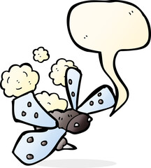 cartoon bug with speech bubble
