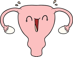 cartoon happy uterus