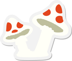 poisonous mushroom pair sticker