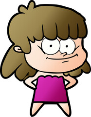 cartoon smiling woman