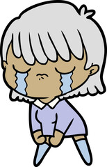 cartoon woman crying