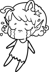cartoon crying alien girl