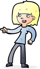 cartoon girl pointing