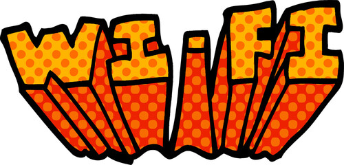 cartoon doodle wi fi