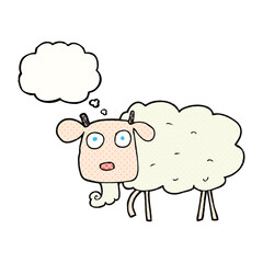 Obraz premium freehand drawn thought bubble cartoon goat