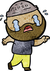 cartoon bearded man crying