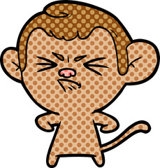cartoon angry monkey
