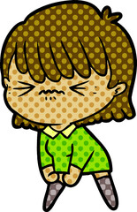 annoyed cartoon girl