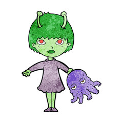 cartoon alien woman