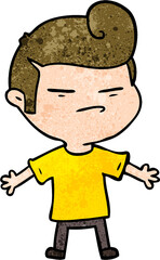 cartoon cool guy with fashion hair cut