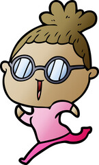 cartoon woman wearing spectacles