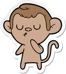 sticker of a cartoon monkey