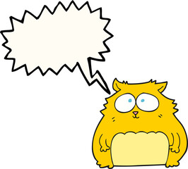 freehand drawn speech bubble cartoon cat