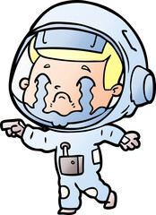 cartoon crying astronaut