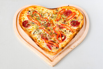Delicious mixed pizza with rich content. Menu concept of choice and diversity. Pepperoni, Formaggi, Veggie, Karisik pizza