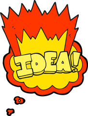 freehand drawn thought bubble cartoon idea symbol