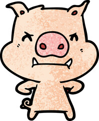 angry cartoon pig