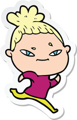 sticker of a cartoon woman