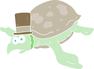 flat color illustration of turtle