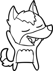 cartoon wolf laughing