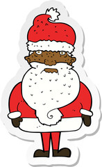 sticker of a cartoon santa claus
