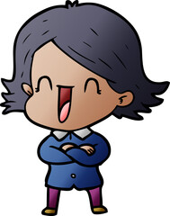 cartoon laughing woman