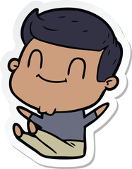 sticker of a cartoon friendly man