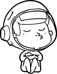 cartoon confident astronaut © lineartestpilot