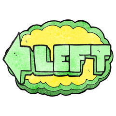 freehand drawn texture cartoon left symbol