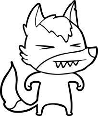 angry wolf cartoon