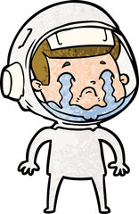 cartoon crying astronaut